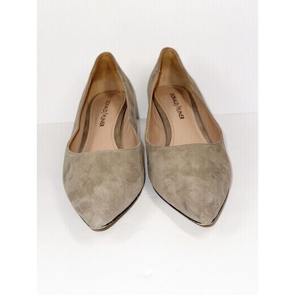 Donald Pliner Kitten Heel Pumps Suede Leather Beige Pointed Toe Neutral 6.5 - Picture 6 of 14